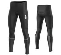 FDX Men’s Cycling Tights - 3D Anti-Bac Padded, Winter Thermal Long Cycle Pants - Breathable, Quick Dry Outdoor Bike Riding All Day Trousers - Cold Wear High-Elasticity Bicycle Leggings (Black-XL)