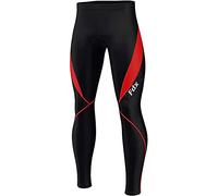 FDX Men’s Cycling Tights - Italian Roubaix Fabric, 3D Anti-Bac Padded, Breathable, Quick Dry, Winter Cycle Pants - Thermal Outdoor Bike Riding Trousers - Highly Elasticated Bicycle Leggings (Red-M)
