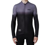 FDX Men’s Duo Cycling Jersey Long Sleeves Windproof Warm Winter Cycle Top | Stay warm on cold rides with a thermal Roubaix jersey, windproof and water-resistant protection, full zip and hi-vis details.