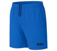 FDX Men’s Running and Gym Shorts with Side Zip Pockets Lightweight Moisture Wicking Shorts for Skip Rope Outdoor Sports Workout Exercise Pro Blue,XXL