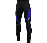 FDX Men’s Thermal Cycling Tights, 3D Padded, Water Resistant, Lightweight, Super Roubaix Fabric, Winter Cycle Trousers, Bike Riding Pants, Highly Elasticated Bicycle Leggings (Black/Blue, Small)
