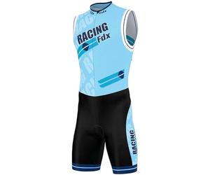 FDX Men's Core Tri Suit Padded Compression Short Sleeve Race Suit Blue M