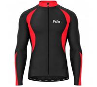 FDX Mens Cycling Jersey, Windproof Warm Winter Cycle Tops, Long Sleeves Water-Resistant Lightweight Thermal Bike Jacket, Windproof Bicycle Shirt for Riding, and Running(Red, XL)