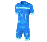 FDX Men's Cycling Skinsuit Short Sleeve 3D Pad Triathlon Suit | Stay comfortable on every ride with breathable fabric, 3D padding and an aero fit built for training and racing.