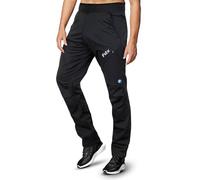 FDX Men's Cycling Trousers Windproof Thermal Mountain Bike Pants Outdoor Sport Hiking Trousers with Zip Pockets for Camping Skiing Climbing MTB and Running (Black-XL)