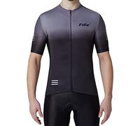 FDX Mens Duo Cycling Jersey - Short Sleeves Lightweight Summer Biking Top, Breathable Quick Dry MTB Shirt - Hi Viz Cycle Shirt with 3 Rear Pockets for Outdoor Sports (Duo Grey-S)