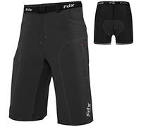 FDX Mens MTB Shorts - Lightweight Mountain Bike Shorts with Removable Inner Padded Liner, Breathable Quick Dry Outdoor Cycle Pants with Cargo Pockets, for Sports Training (X-Large, Black)