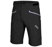 FDX MTB Cycling Shorts Men's - Lightweight, Breathable, Quick Dry Mountain Bike Nomad Shorts with Adjustable Waistband, Zipper Pockets - Loose Fit Bicycle Training, Outdoor Sports, Running Black,XL