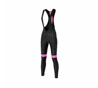 FDX Women’s Cycling Bib Tights - Breathable, Padded, Italian Roubaix Fabric, Quick Dry Thermal Ladies Cycling Bib Pants -Winter Polka Dots Bicycle Riding Trouser, Biking Leggings(Pink -XS)