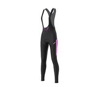 FDX Women’s Cycling Bib Tights, Italian Thermal Super Roubaix, Water Resistant Ladies Cycle Trousers, Windproof, 3D Padded, Lightweight Biking Bib Pants, Winter Bicycle Leggings(Pink-L)