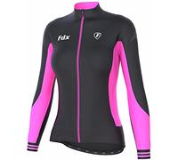 FDX Women's Thermodream Cycling Jersey Windproof Full Sleeve Thermal Top | Stay warm with a windproof thermal jersey featuring full sleeves and soft insulation for cold-weather rides.