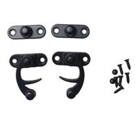 FDXGYH 1 Pair Antique Hook Hasp Latch Left Right Mini Swing Arm Clasp Latch Vintage Style Zinc Alloy Hook Latch with Mounting Screws [Black], F-RL-HASP-BL-RL2