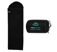 FE Active Sleeping Bag Fleece Liner - Sleeping Bag Liner with Drawstring Hood & Dual Slider Zipper Cold Weather Camping Blanket Sleeping Sack for Camping Bed Travel Gear | Designed in California, USA