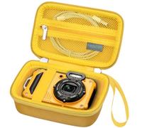 FEACAN Camera Case for Kodak PIXPRO WPZ2 Rugged Waterproof Digital Camera, 16MP with 4X Optical Zoom Camera Carrying Case Travel Storage Bag, Zipper Mesh Pocket Fits Batteries, Memory Card, Yellow