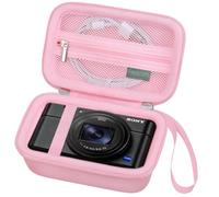 FEACAN Camera Case for Sony RX100 VII/ RX100 VI/ RX100 V/ RX100 IV/ RX100 III Digital Camera, Compact 4K Vlogging Camera Carrying Case Travel Bag, Zipper Mesh Pocket fits Batteries, USB Cable, Pink