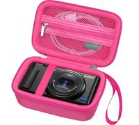 FEACAN Camera Case for Sony ZV-1F / ZV-1 / ZV-1 II Digital Camera, Content Creator Vlogging Camera, Compact 4K Vlogging Camera Carrying Case, Zipper Mesh Pocket fits Batteries, USB Cable, Rosered