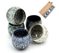 FEADBYT Espresso Cups Set, 5 x 110 ml Mini Espresso Cups, Ceramic Coffee Cups Set, Ceramic Small Coffee Cups, Mocha Cups Without Handle, Gift in Modern Design, for Espresso, Mocha, Macchiato, Tea