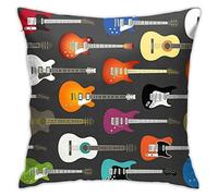 FEAIYEA Color Acoustic and Electric Guitars Throw Cushion Cover Throw Pillow Cover Square New Living Series Decorative Throw Pillow Case Double Side Design 18" X 18" Family Indoor Sofa Car