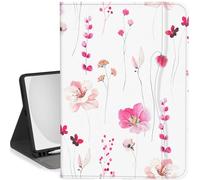 Feams Case for iPad 10th Generation Case 10.9 Inch 2022 Flip Stand Auto Wake/Sleep Cover with Pencil Holder & Pocket, Pink Flowers