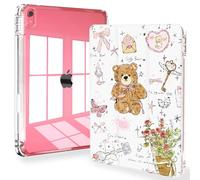 Feams Case for iPad A16 11th Generation 11 Inch 2025, iPad 10th Generation 10.9 Inch 2022 Case Clear Back Cover with Pencil Holder & Auto Sleep, Cute Girls' Daily