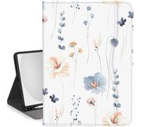 Feams Case for iPad (A16) 11th Generation 11 Inch 2025, iPad 10th Generation Case 10.9 Inch 2022 Flip Stand Auto Sleep Cover with Pencil Holder & Pocket, Simple Flower