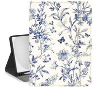 Feams Case for iPad (A16) 11th Generation 11 Inch 2025, iPad 10th Generation Case 10.9 Inch 2022 Kickstand Auto Sleep Cover with Pencil Holder & Pocket, Blue Vintage Floral
