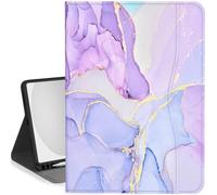 Feams Case for iPad (A16) 11th Generation 11 Inch 2025, iPad 10th Generation Case 10.9 Inch 2022 Kickstand Auto Sleep Cover with Pencil Holder & Pocket, Purple Watercolor