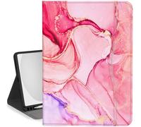 Feams Case for iPad (A16) 11th Generation 11 Inch 2025, iPad 10th Generation Case 10.9 Inch 2022 Kickstand Auto Sleep Cover with Pencil Holder & Pocket, Marble Pink
