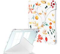 Feams Case for iPad Air 11-inch M3 2025 / M2 2024, iPad Air 5th/4th Generation 2022/2020 10.9 Inch Y-Fold Standing Case Clear Back with Landscape Portrait Mode Pencil Holder, Yellow Floral