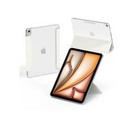 Feams Case for iPad Air 11-inch M3 2025 / M2 2024, iPad Air 5th/4th Generation 2022/2020 10.9 Inch Y-Fold Standing Case Translucent PC Back with Landscape Portrait Mode Pencil Holder, Cream White