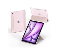 Feams Case for iPad Air 11-inch M3 2025 / M2 2024, iPad Air 5th/4th Generation 2022/2020 10.9 Inch Y-Fold Standing Case Translucent PC Back with Landscape Portrait Mode Pencil Holder, Light Pink