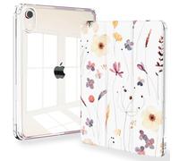 Feams Case for iPad mini 7 A17 Pro 2024/iPad Mini 6 2021, Slim Lightweight Trifold iPad mini 7 A17 Pro Case 8.3 Inch 2024 Clear Back Cover with Pencil Holder & Auto Sleep, Cute Flowers