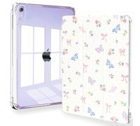 Feams Case for iPad mini 7 A17 Pro 2024/iPad Mini 6 2021, Slim Lightweight Trifold iPad mini 7 A17 Pro Case 8.3 Inch 2024 Clear Back Cover with Pencil Holder & Auto Sleep, Butterfly Knot