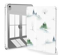 Feams Case for iPad mini 7 A17 Pro 2024/iPad Mini 6 2021, Slim Lightweight Trifold iPad mini 7 A17 Pro Case 8.3 Inch 2024 Clear Back Cover with Pencil Holder & Auto Sleep, Foggy Forest