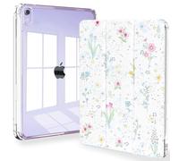 Feams Case for iPad mini 7 A17 Pro 2024/iPad Mini 6 2021, Slim Lightweight Trifold iPad mini 7 A17 Pro Case 8.3 Inch 2024 Clear Back Cover with Pencil Holder & Auto Sleep, Cute Flower