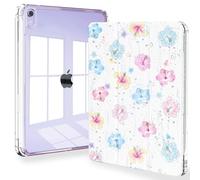 Feams Case for iPad mini 7 A17 Pro 2024/iPad Mini 6 2021, Slim Lightweight Trifold iPad mini 7 A17 Pro Case 8.3 Inch 2024 Clear Back Cover with Pencil Holder & Auto Sleep, Hibiscus