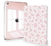 Feams Case for iPad mini 7 A17 Pro 2024/iPad Mini 6 2021, Slim Lightweight Trifold iPad mini 7 A17 Pro Case 8.3 Inch 2024 Clear Back Cover with Pencil Holder & Auto Sleep, Pink Blossom