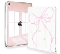 Feams Case for iPad mini 7 A17 Pro 2024/iPad Mini 6 2021, Slim Lightweight Trifold iPad mini 7 A17 Pro Case 8.3 Inch 2024 Clear Back Cover with Pencil Holder & Auto Sleep, Cute Bow