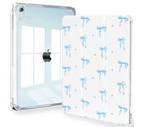 Feams Case for iPad mini 7 A17 Pro 2024/iPad Mini 6 2021, Slim Lightweight Trifold iPad mini 7 A17 Pro Case 8.3 Inch 2024 Clear Back Cover with Pencil Holder & Auto Sleep, Blue Bow