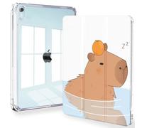 Feams Case for iPad mini 7 A17 Pro 2024, Slim Lightweight Trifold iPad mini A17 Pro Case 8.3 Inch 2024 Clear Back Transparent Cover with Pencil Holder & Auto Sleep, Capybara