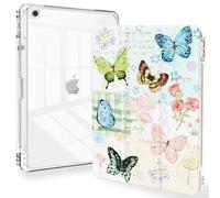 Feams for iPad 9th Generation Case, Trifold iPad 10.2 Case Clear Back Cover with Pencil Holder & Auto Sleep/Wake for iPad 9th/8th/7th Generation 2021/2020/2019, Colorful Butterfly