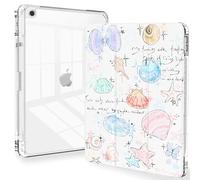Feams for iPad 9th Generation Case, Trifold iPad 10.2 Case Clear Back Cover with Pencil Holder & Auto Sleep/Wake for iPad 9th/8th/7th Generation 2021/2020/2019, Seashell