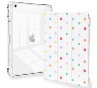 Feams for iPad 9th Generation Case, Trifold iPad 10.2 Case Clear Back Cover with Pencil Holder & Auto Sleep/Wake for iPad 9th/8th/7th Generation 2021/2020/2019, Colorful Polka Dot