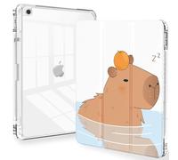 Feams for iPad 9th Generation Case, Trifold iPad 10.2 Case Clear Back Cover with Pencil Holder & Auto Sleep/Wake for iPad 9th/8th/7th Generation 2021/2020/2019, Capybara