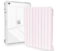 Feams for iPad 9th Generation Case, Trifold iPad 10.2 Case Clear Back Cover with Pencil Holder & Auto Sleep/Wake for iPad 9th/8th/7th Generation 2021/2020/2019, Pink Stripes