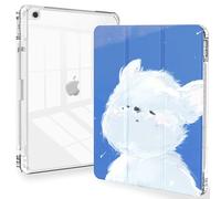 Feams for iPad 9th Generation Case, Trifold iPad 10.2 Case Clear Back Cover with Pencil Holder & Auto Sleep/Wake for iPad 9th/8th/7th Generation 2021/2020/2019, Leisurely Puppy