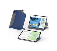 Feams for iPad (A16) 11th Generation 11 Inch 2025, iPad 10th Generation Case 10.9 Inch 2022, V-Fold Standing Magnetic Detachable Clear Back Case with Landscape Portrait Mode & Auto Sleep, Navy Blue