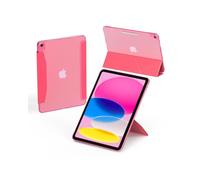 Feams for iPad (A16) 11th Generation Case 11 Inch 2025, iPad 10th Generation Case 10.9 Inch 2022, Y-Fold Standing Cover Translucent PC Back with Landscape Portrait Mode & Auto Wake/Sleep, Hot Pink