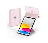 Feams for iPad (A16) 11th Generation Case 11 Inch 2025, iPad 10th Generation Case 10.9 Inch 2022, Y-Fold Standing Cover Translucent PC Back with Landscape Portrait Mode & Auto Wake/Sleep, Light Pink