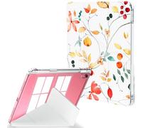 Feams for iPad (A16) 11th Generation Case 11 Inch 2025, iPad 10th Generation Case 10.9 Inch 2022, Y-Fold Standing Cover Clear Back with Portrait Landscape Mode & Pencil Holder, Yellow Floral